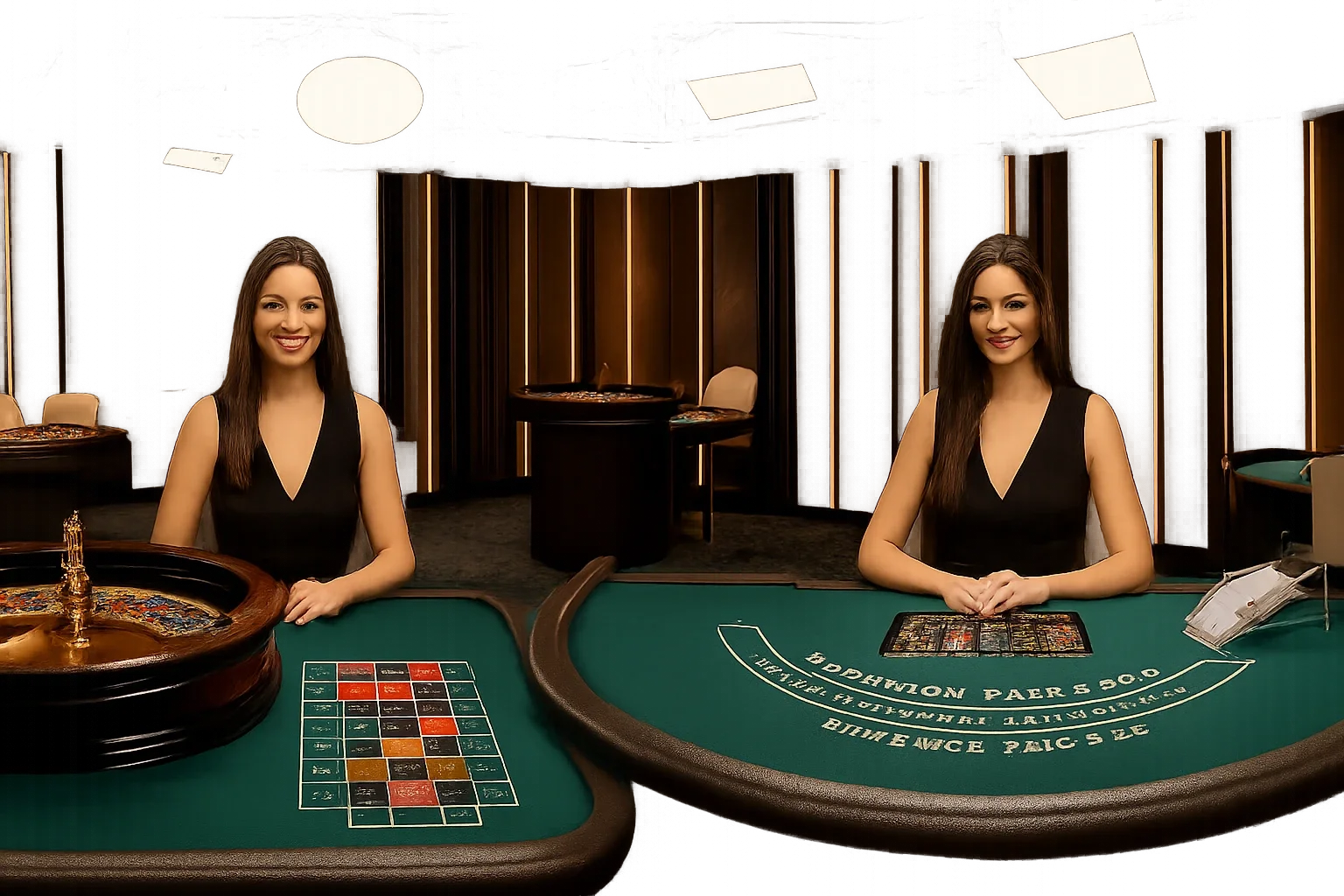 Live casino studio with professional equipment